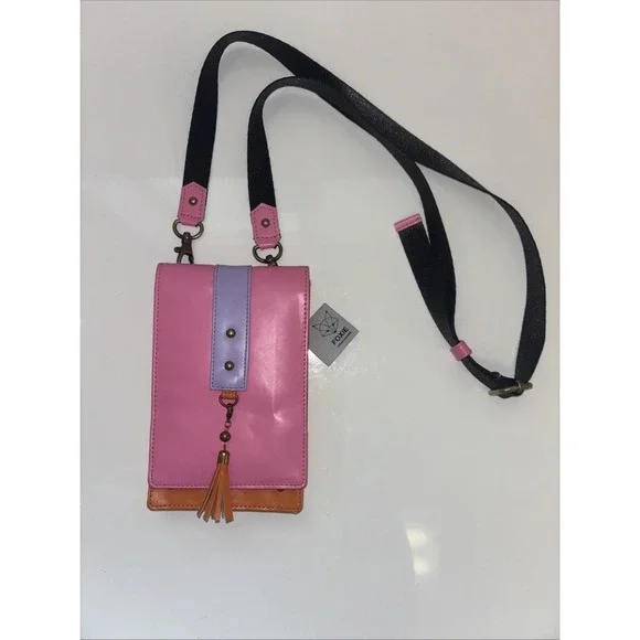 Foxie Vegan Leather Crossbody Purse Pink‎ Orange Purple Yellow Ethical NWT - Picture 2 of 7